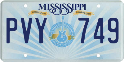 MS license plate PVY749