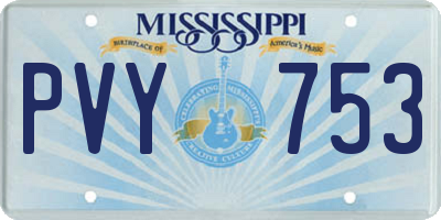 MS license plate PVY753