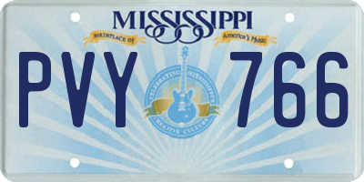 MS license plate PVY766