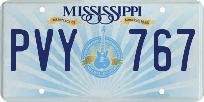 MS license plate PVY767