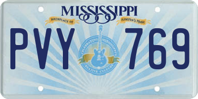 MS license plate PVY769