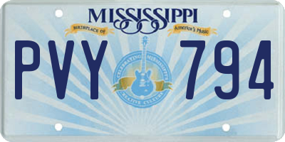 MS license plate PVY794