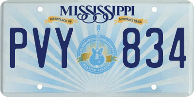 MS license plate PVY834