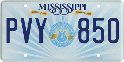 MS license plate PVY850
