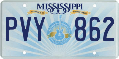 MS license plate PVY862