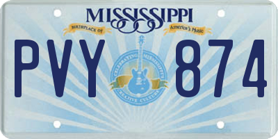 MS license plate PVY874