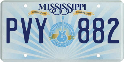 MS license plate PVY882