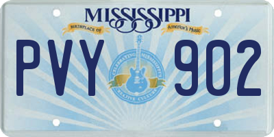 MS license plate PVY902