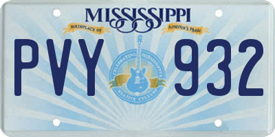 MS license plate PVY932