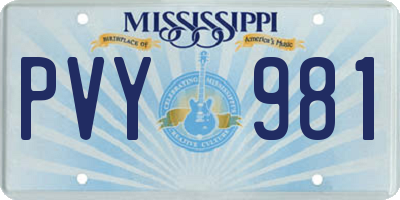 MS license plate PVY981