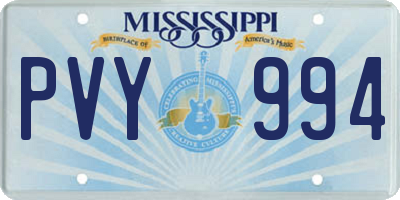 MS license plate PVY994