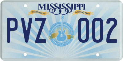 MS license plate PVZ002