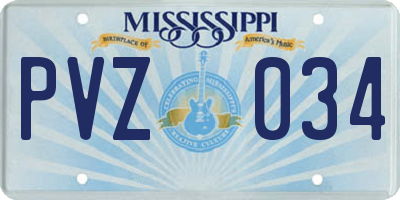 MS license plate PVZ034