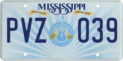 MS license plate PVZ039