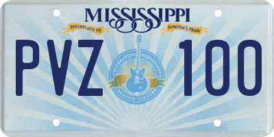 MS license plate PVZ100