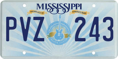 MS license plate PVZ243