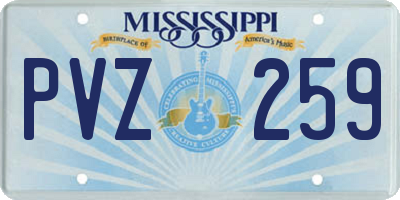 MS license plate PVZ259