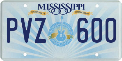 MS license plate PVZ600