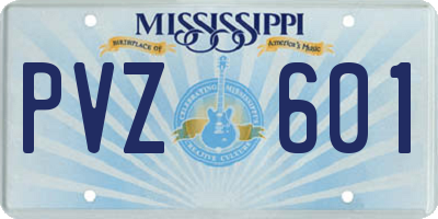 MS license plate PVZ601