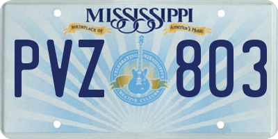 MS license plate PVZ803