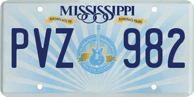 MS license plate PVZ982