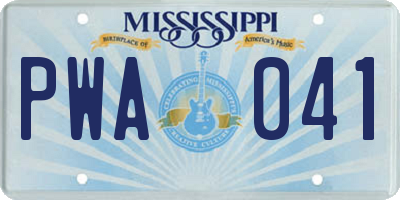 MS license plate PWA041