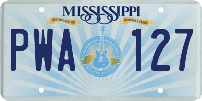 MS license plate PWA127