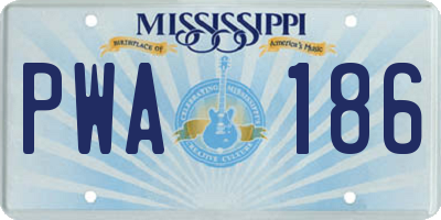 MS license plate PWA186