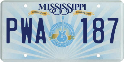 MS license plate PWA187