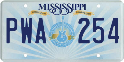 MS license plate PWA254