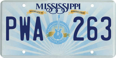 MS license plate PWA263