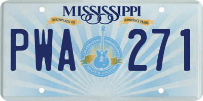 MS license plate PWA271