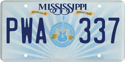 MS license plate PWA337