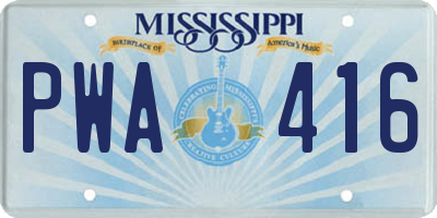 MS license plate PWA416