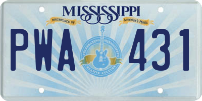 MS license plate PWA431