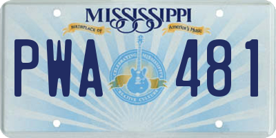MS license plate PWA481