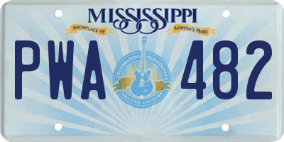 MS license plate PWA482