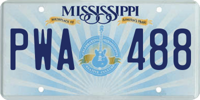 MS license plate PWA488