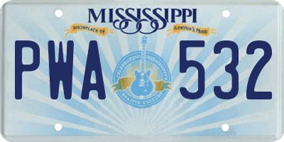MS license plate PWA532