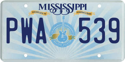 MS license plate PWA539