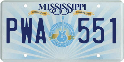 MS license plate PWA551