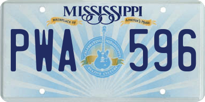 MS license plate PWA596