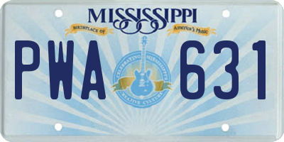 MS license plate PWA631