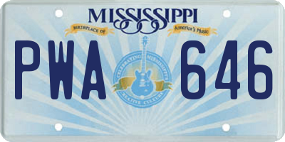 MS license plate PWA646