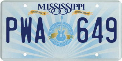 MS license plate PWA649