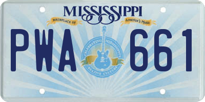 MS license plate PWA661