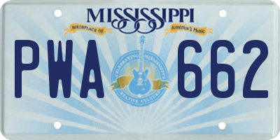 MS license plate PWA662
