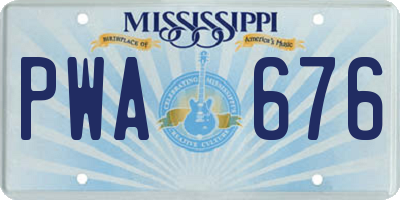 MS license plate PWA676