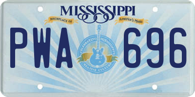 MS license plate PWA696