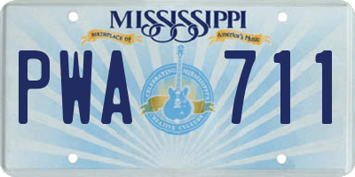 MS license plate PWA711